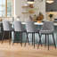 26'' Counter Modern Upholstered Swivel Bar Stools With Metal Frame & Footrest (Set Of 2)-Linen Grey