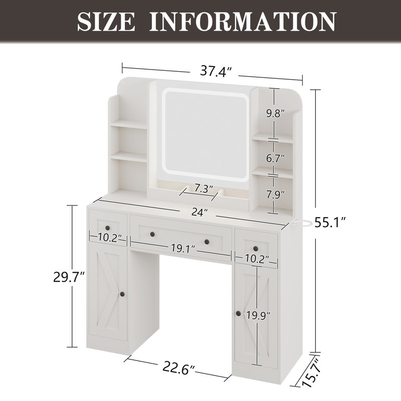 Makeup Vanity, White
