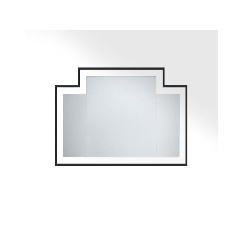 Vogue Flat Beveled Wall Mirror, Deep Black, 30.375" H x 41" W