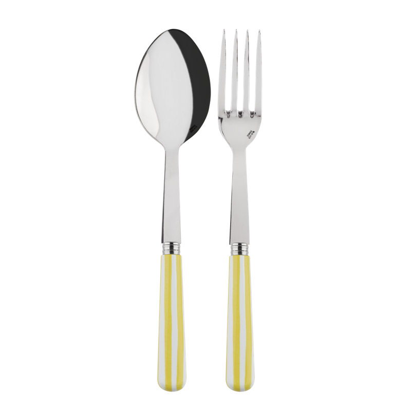 Sabre Paris - Serving Set White Stripe, Yellow