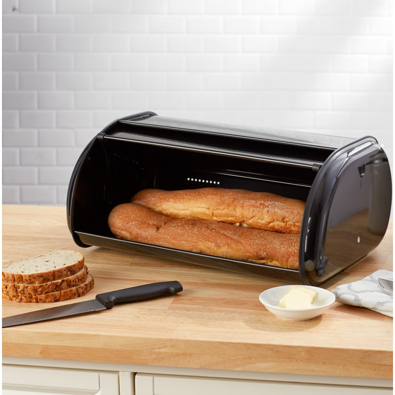 Boîte à pain en acier Wayfair Basics Berryman, Noir