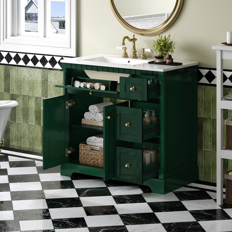 Meuble-lavabo de salle de bain élégant et moderne en bois massif et élégant