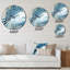 Horloge murale en marbre zen bleu et blanc-101237111