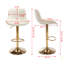 Tabouret de bar chromé à hauteur réglable en velours et repose-pieds chromé, ensemble de 2-931482760-931482762
