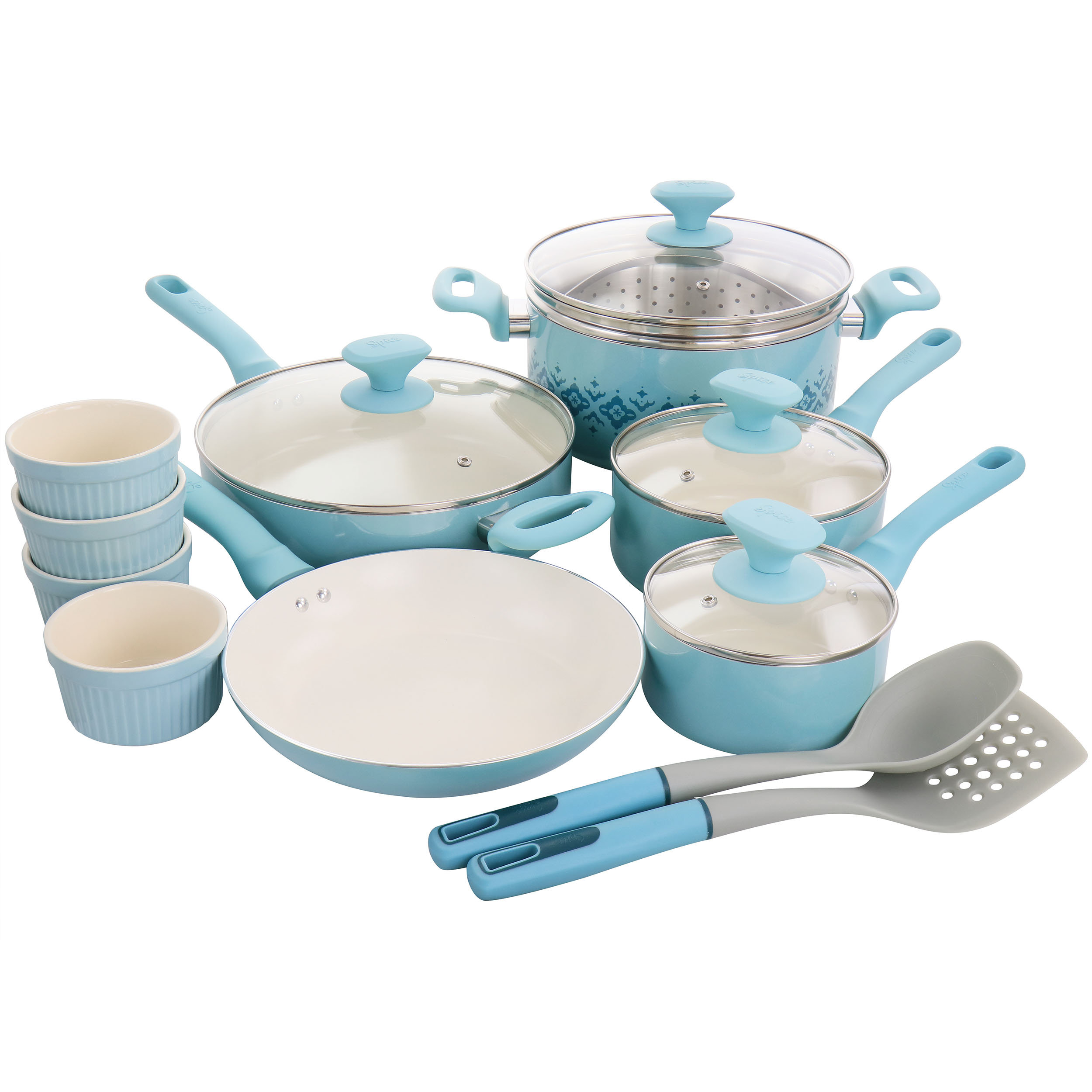14 Pc Ceramic Induction-Ready Cookware Set Teal - Tramontina US