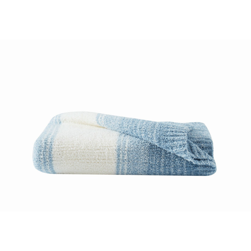 Jeté Brooklyn Loom Feathered Ombre, Bleu