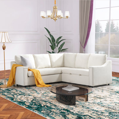 Rayners 81.5"W Convertible Symmetrical Curved Sectional Sofa Bed