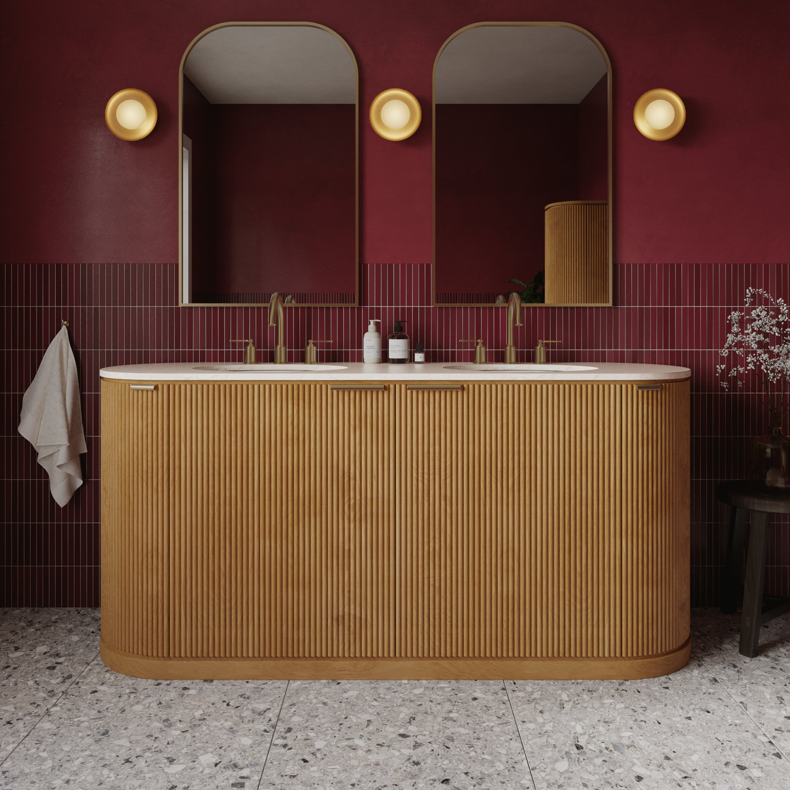 Nova 72" Double Bathroom Vanity, Pure White Quartz