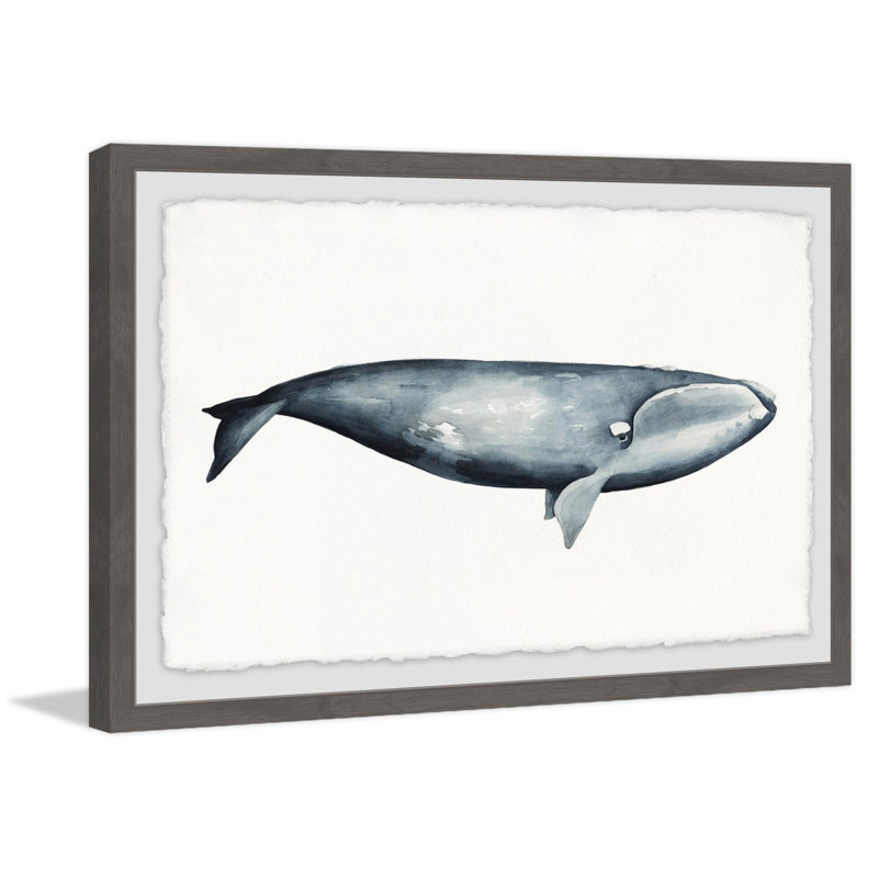 Giant Blue Whale - Single Picture Frame Painting, 41cm H x 61cm W x 3.81cm D