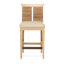 Reed Upholstered Stool with Solid Wood Frame