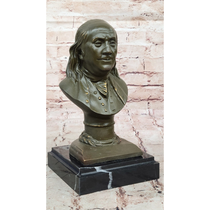Benjamin Franklin Bronze Bust – Founding Father Sculpture