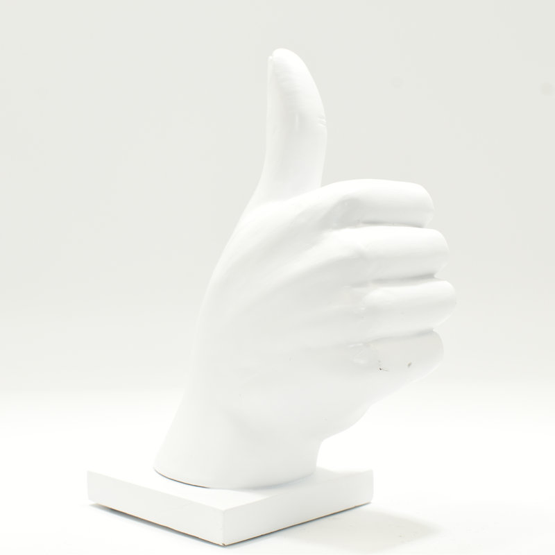 Adam & Friends Home Decor Thumbs Up Sculpture | 1-Piece, White