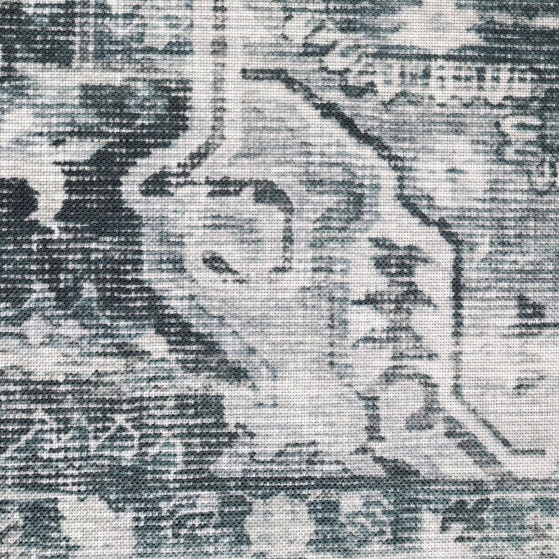 Tapis oriental antidérapant bleu / ivoire Soloman, Rectangle 7 pi 6 po x 10 pi