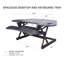  Convertisseur de bureau à hauteur réglable en coin de 46 po de hauteur noir avec support pour écran double et support pour clavier supplémentaire-1852461807