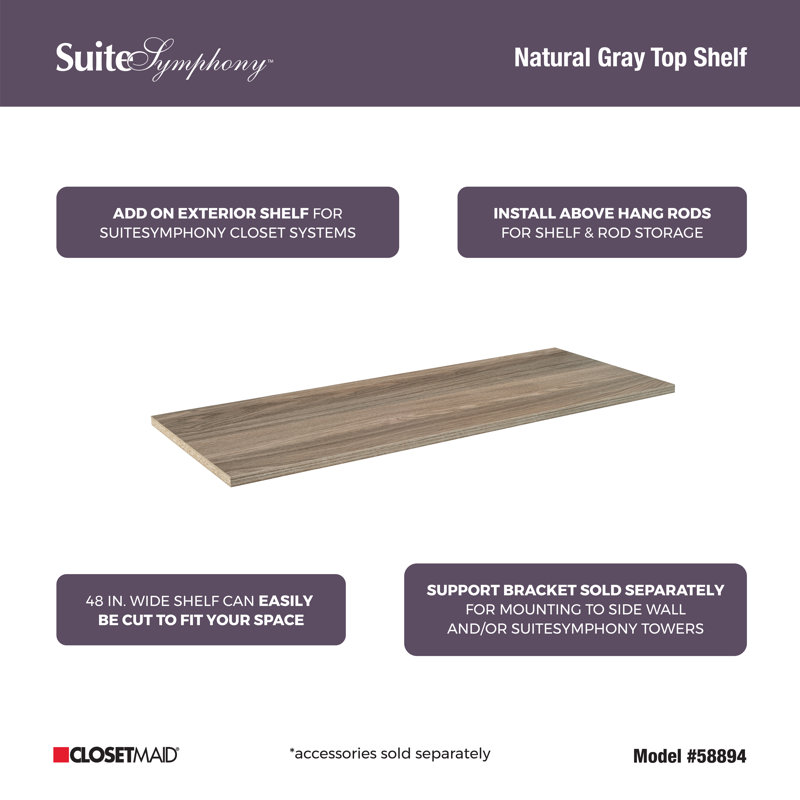 SuiteSymphony 47.72" Shelving, Graphite Gray