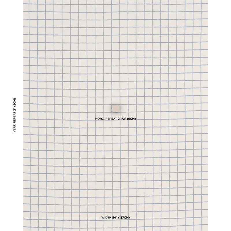 Schumacher X Caroline Z Hurley Tucson Grid Fabric, Blue