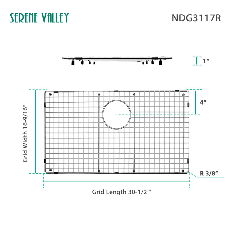 30.55-in x 16.57-in Rear Drain Heavy-Duty Stainless Steel Sink Protector