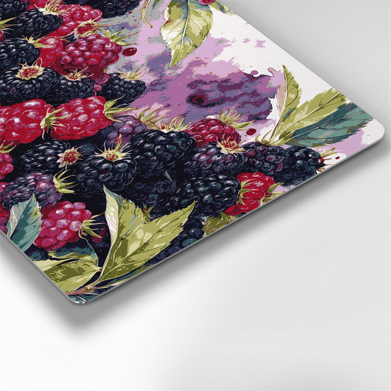Art mural en métal «Fruit Blackberry» mauve, H 11 po x l 14 po