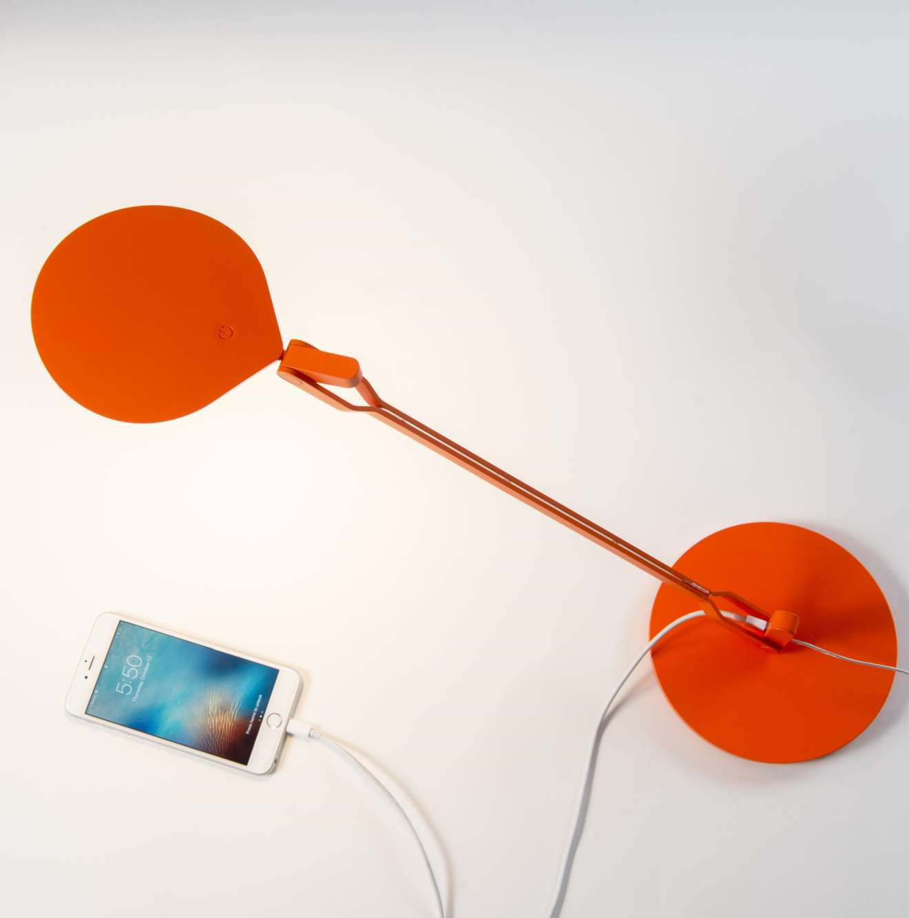 Splitty Metal USB Desk Lamp, Matte Orange