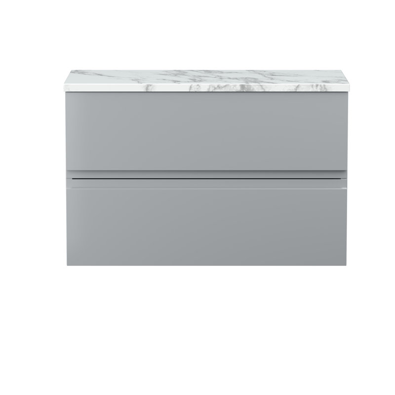 Urban 81cm Single Bathroom Vanity Base Only, Satin Grey