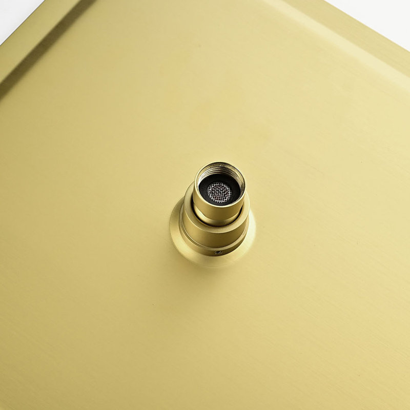 1-Spray Patterns 9.8 In. Dual Fixed And Handheld Shower Head With 1.8 GPM In Brushed Gold