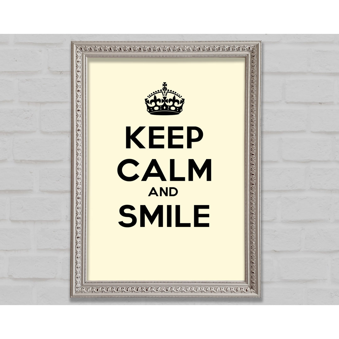 Keep Calm Smile Cream - Einzelner Bilderrahmen Kunstdrucke