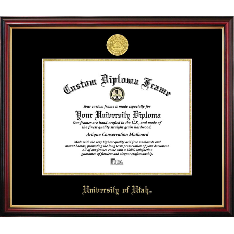 Cadre de petit diplôme de l'Université de l'Utah Utes, L 11 po x H 8,5 po, NCAA Utah