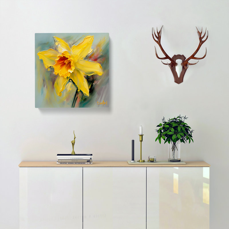 Daffodil Gestural Art No.2 - Print