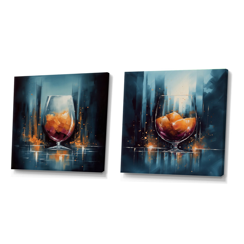 Ensemble de 2 verres à cognac Glam, Toile tendue, H 36 po x l 73 po