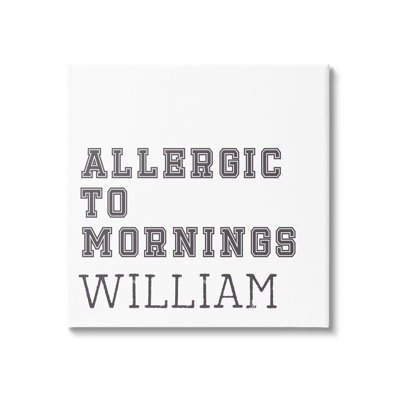 Allergique aux matins cmw-051, art mural personnalisé