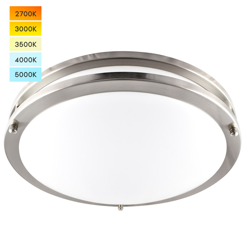 Plafonnier encastré Eryx, H 14 po x l 14 po x P 3,5 po, Argent