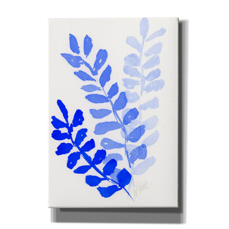 «Blue Leaves» par Wyanne, H 26 po x l 18 po x P 0,75 po