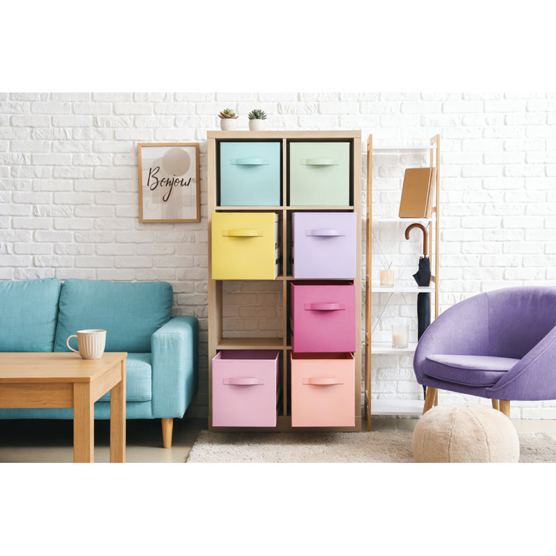 Fabric Storage Cubes 8-Pack: Foldable Collapsible Storage Bins With Handles For Organizing Shelves, Closets, Pantry, Toys, And Clothes - 13 Inch Cube Baskets