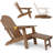 All Weather Outdoor Folding Adirondack Chairs With Ottoman And Adjustable Backrest & 1 Cup Holders-154442581