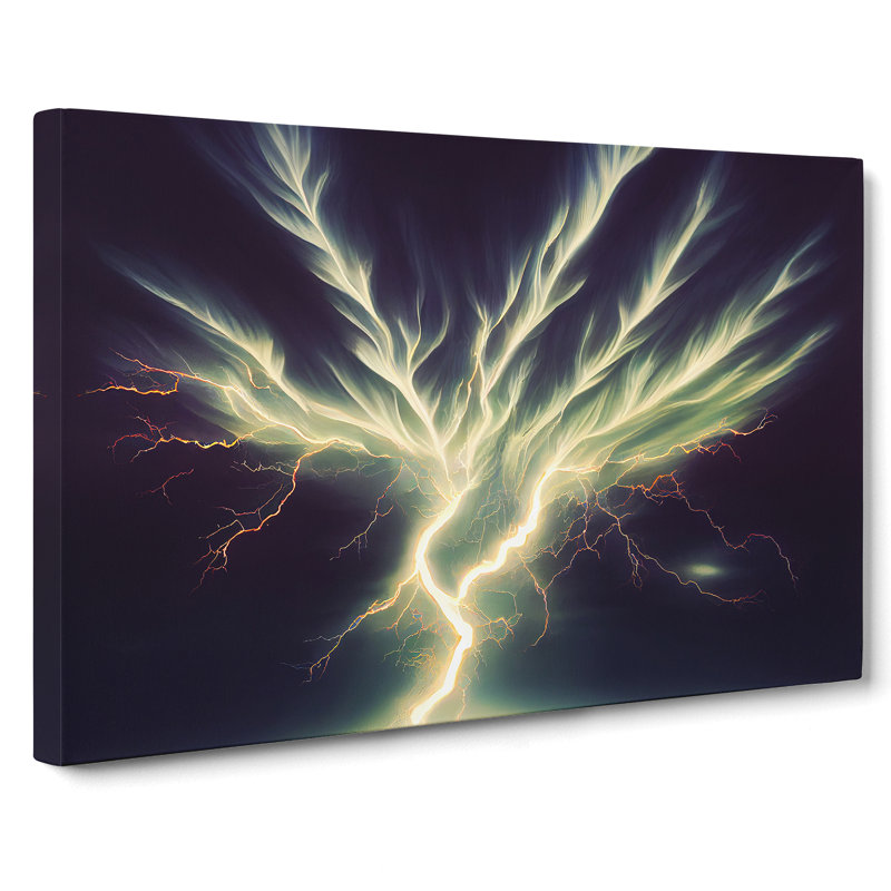 Fine Lightning Bolt - Wrapped Canvas, 40cm H x 60cm W x 3cm D