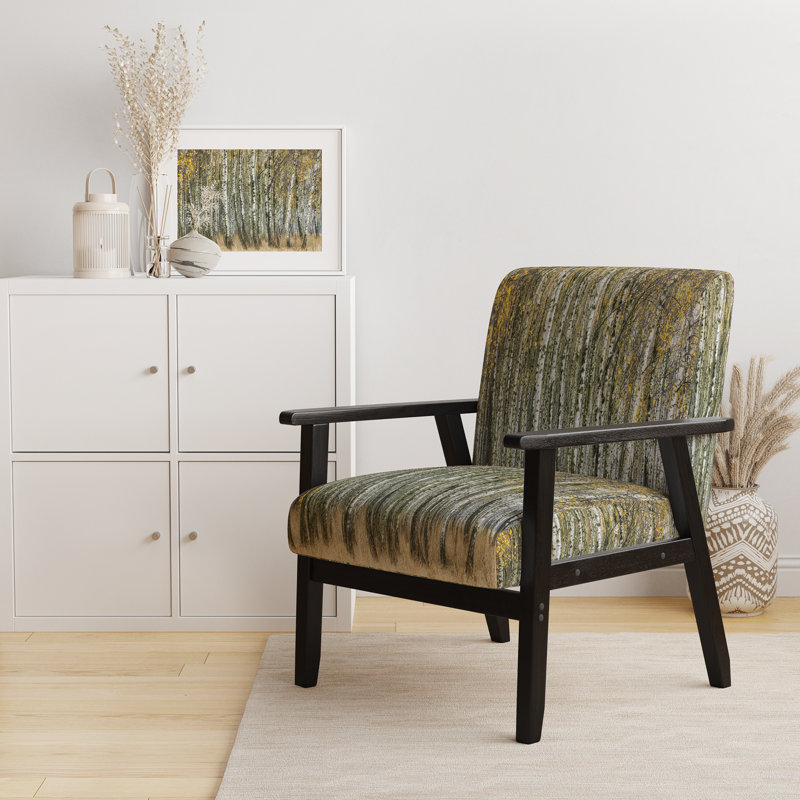 Mahfuz - Upholstered Traditional Accent Arm Chair, Black Square Arms