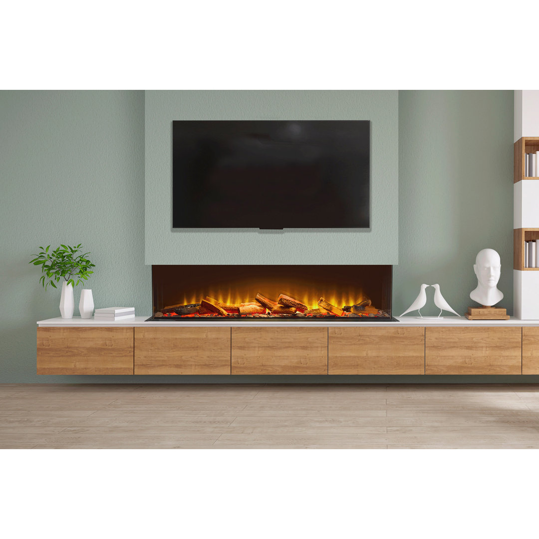 Adella Belfry Heating Black Electric Fireplace with 6824 BTU