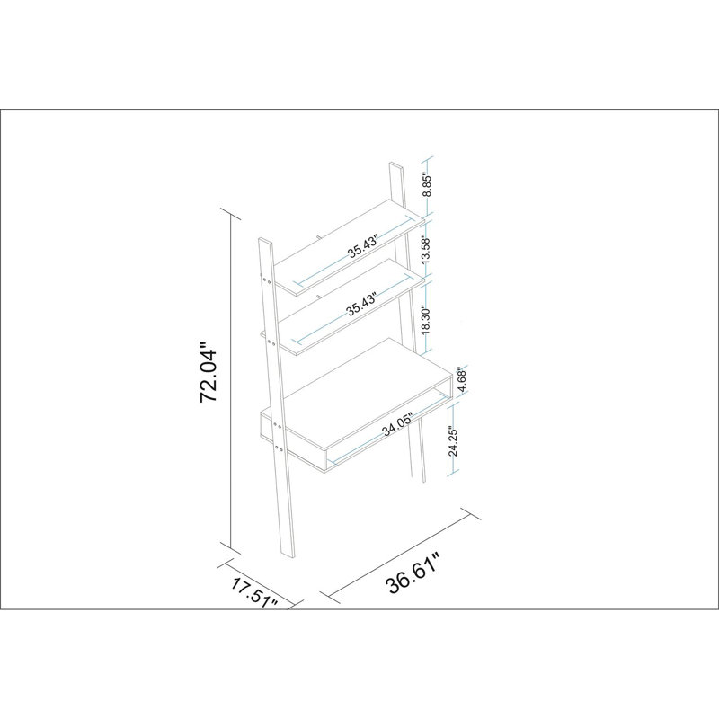 Anikin Ladder Desk, Black