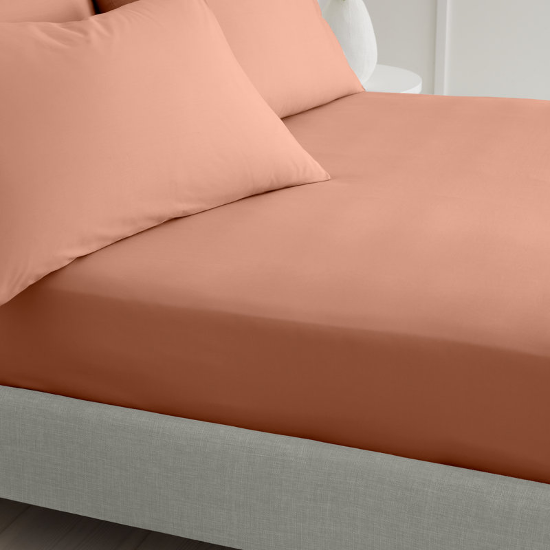 200 Thread Count 100% Cotton Extra Deep Fitted Sheet, Kingsize (5'), Orange