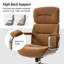 Fauteuil de direction Oswina de style moderne du milieu du siècle, en similicuir, à dossier haut et structure en bois courbé, avec mécanisme d'inclinaison et rotation à 360°.-2045561432