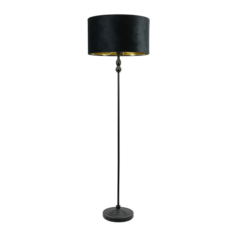Travilah 151cm Traditional Floor Lamp, Yes, Matte, Black/Gold