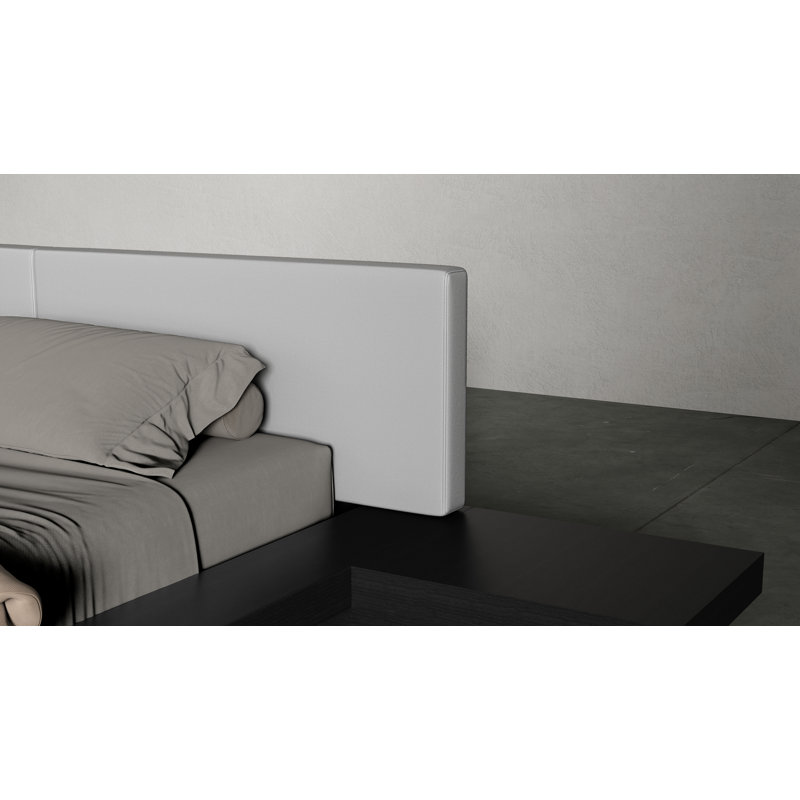 Upholstered Storage Bed, King, Wenge/Pearl Gray Fabric