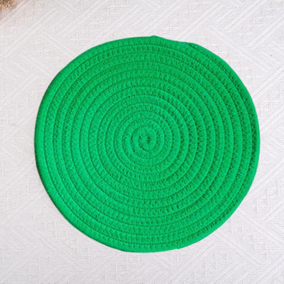 Braided Cotton Placemats Set of 4 - Heat-Resistant Round Table Mats for Dining Table, Coffee Table, and Home Décor