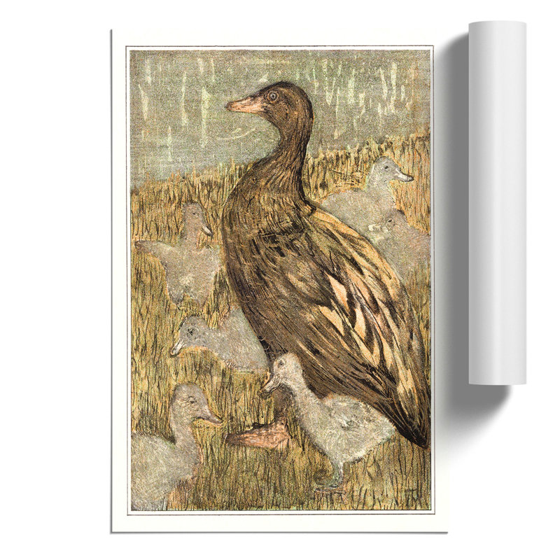 Duck with Chicks by Theo van Hoytema - Frameless Print, 42cm H x 30cm W x 0.1cm D