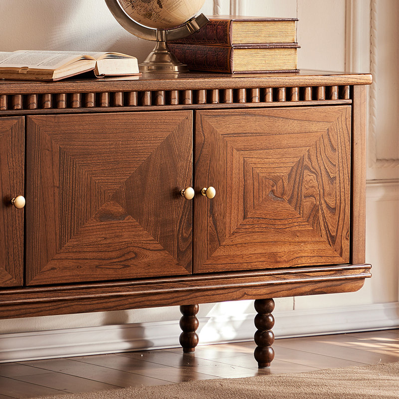 Meuble télé classique classique avec rangement rétro, 70.87"