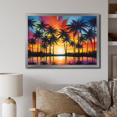 " Colorful Bold Palm Trees Landscape III "