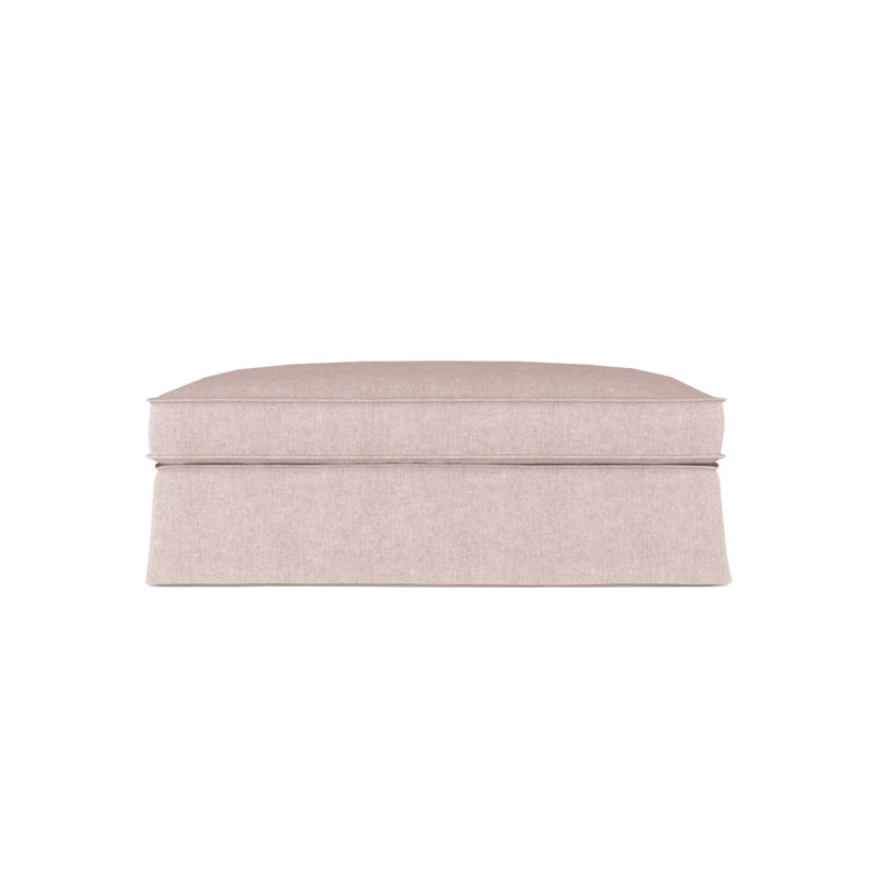 Mulberry Ottoman, Plush Velvet Silver Streak, Weathered