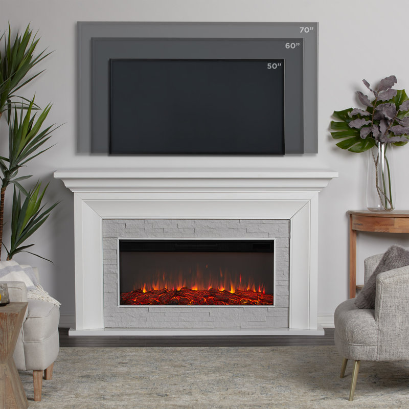 Foyer électrique d'extérieur Sonia 69 "par Real Flame, Blanc, Standard