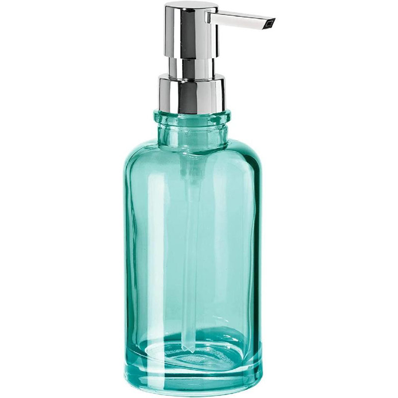 Aqua Glass Foaming Soap Dispenser with Chrome Pump