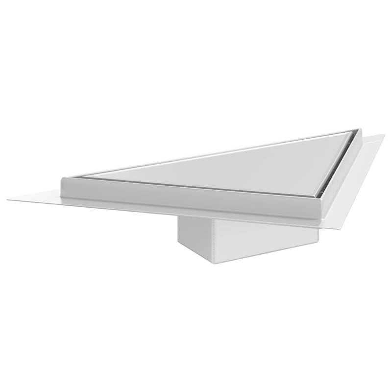  2 In 1 Triangle Shower Drain Silver Stainless Steel 304 Modern Corner